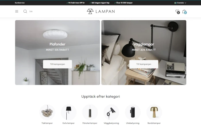 Skärmdump av Lampan.se